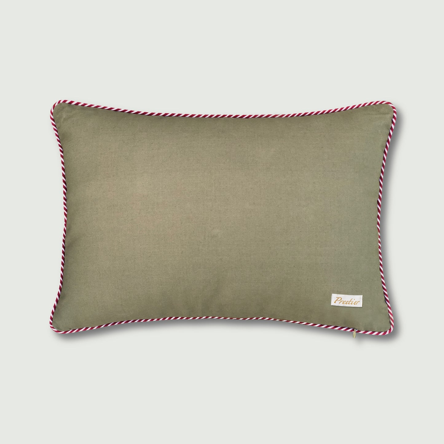Teal Mughal Garden Lumbar Cushion Cover - 14x20