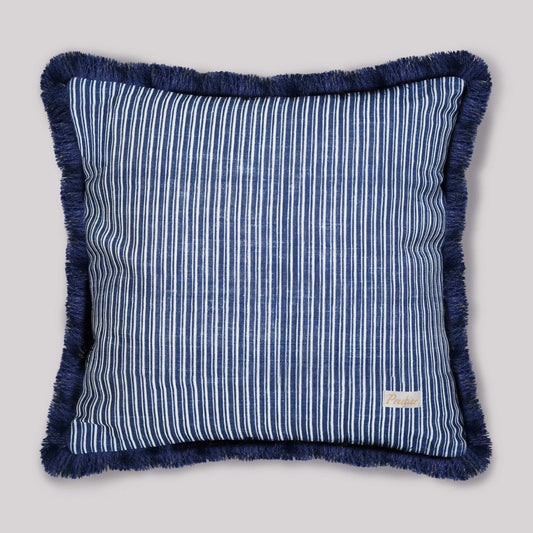 Coastal Stripes Cushion Cover with Fringe - Preetier
