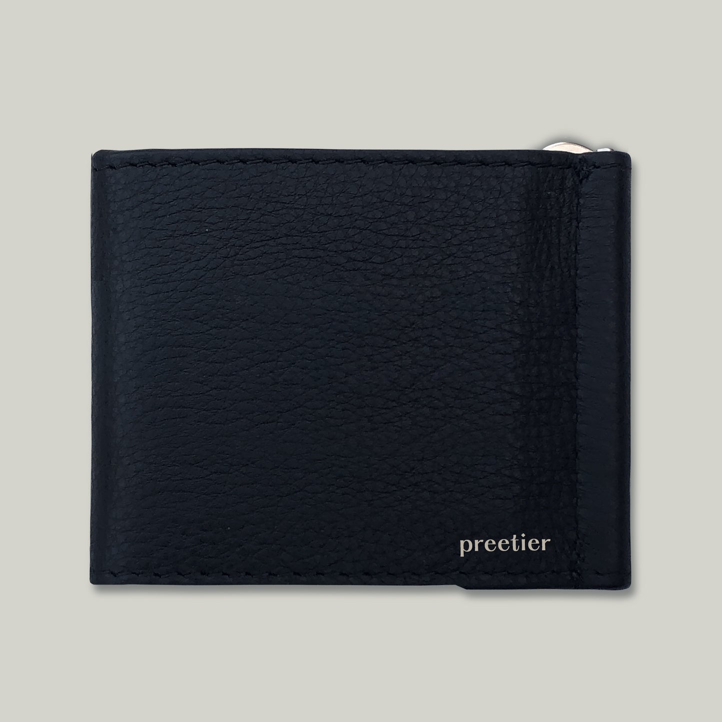Handcrafted black leather men’s wallet with durable stitching
