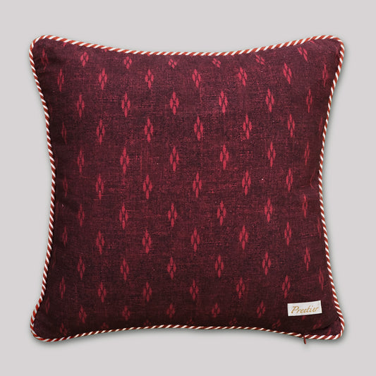 Rustic Beige Ikat Cushion – Ethnic Inspired Throw Pillow for Modern Interiors