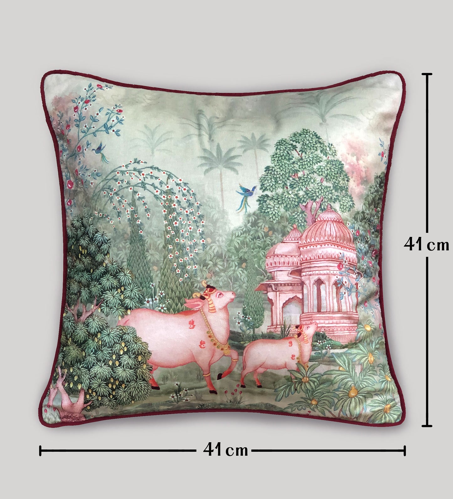 Preetier Pichwai Cushion Cover – Beige Devotion