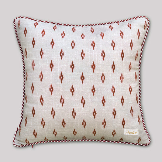 ikat style rust throw pillow cover for boho chic living room décor