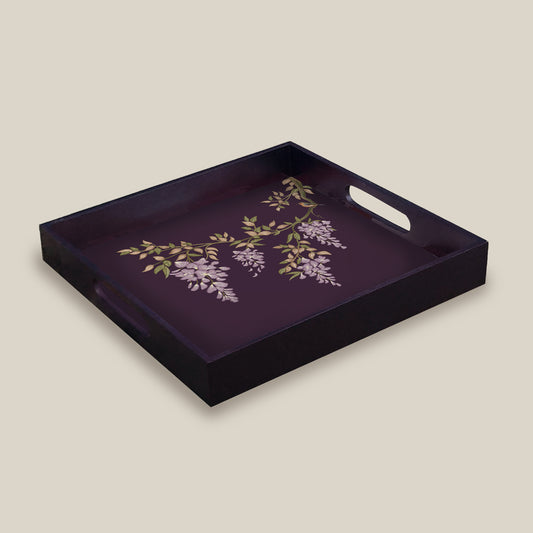 Handcrafted Square Wooden Serving Tray – Perfect for Dining, Tea, and Coffee Service by Preetier.