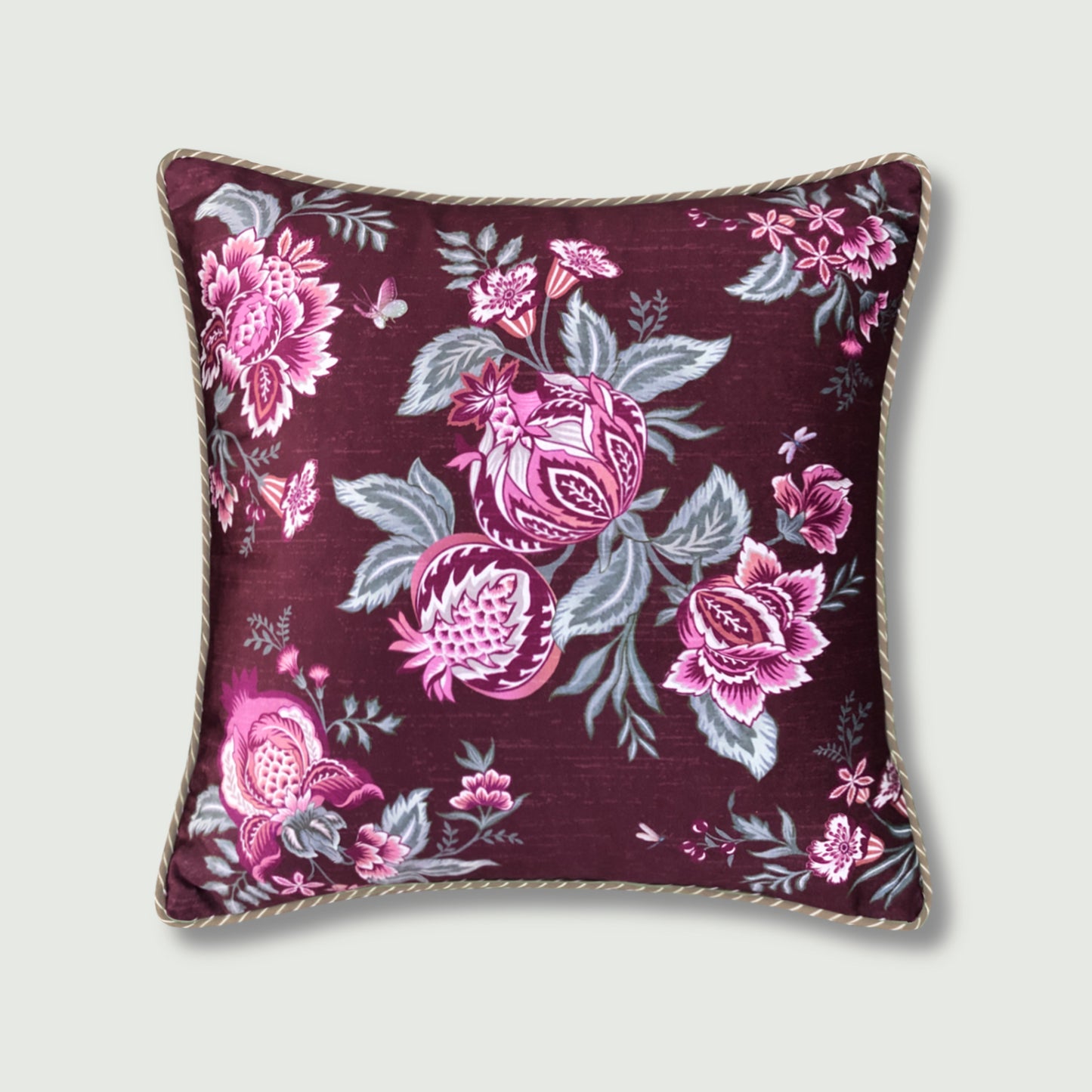 Pomegranate Botanical Cushion Cover - Ruby
