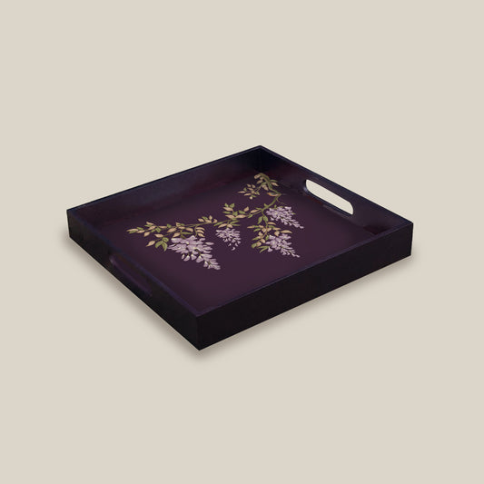 Multi-Purpose Square Wooden Serving Tray – Perfect for Snacks, Drinks, and Décor by Preetier