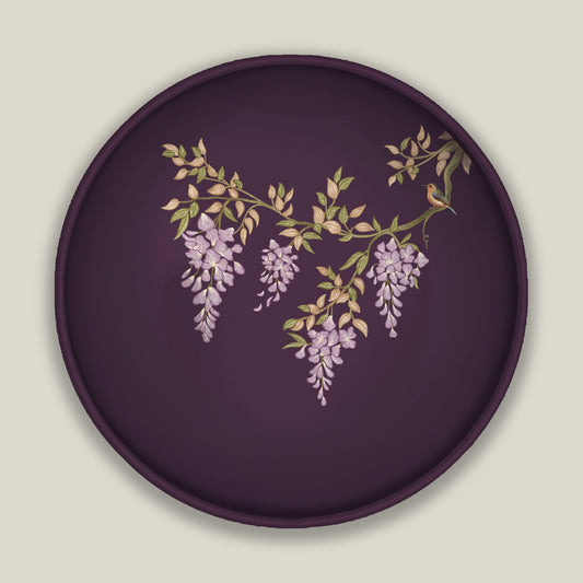 Stylish Round Tray – Handcrafted Wooden Tray for Hosting and Home Décor by Preetier