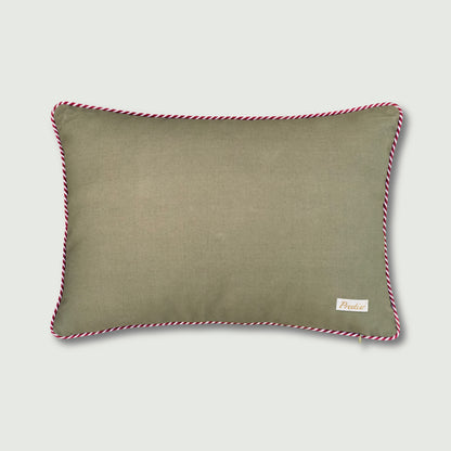 Teal Mughal Garden Lumbar Cushion Cover - 14x20