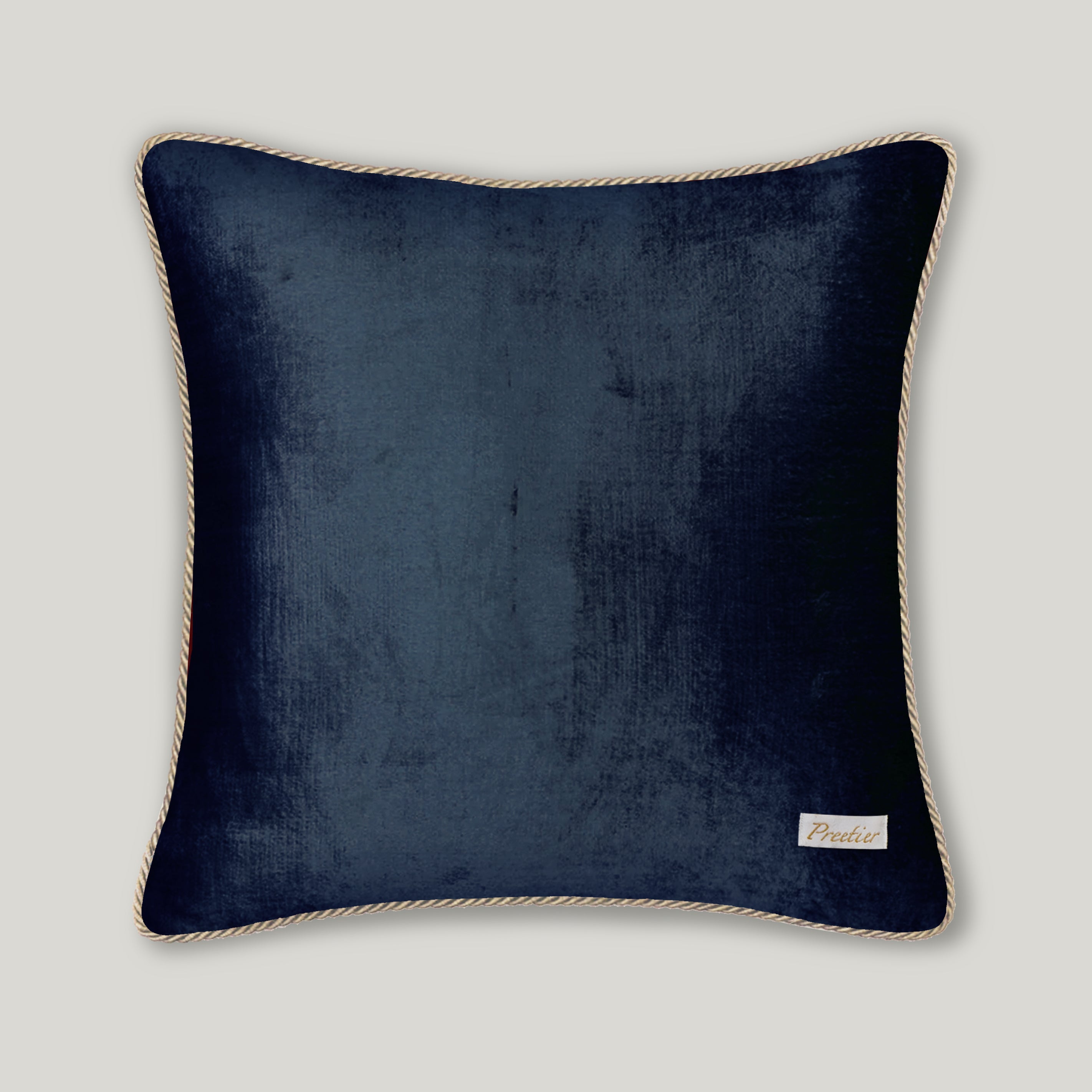 Selva Embroidery Cushion Cover - Deep Blue