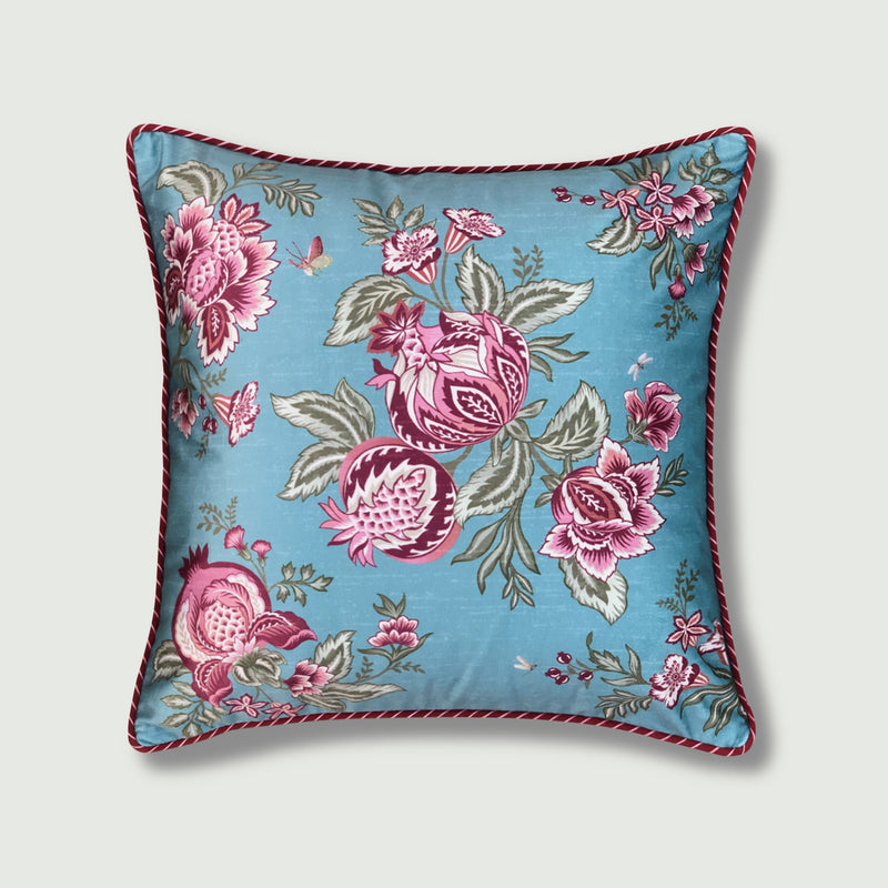 Aqua Green Aanar Buta Pomegranate Cushion Cover 18x18