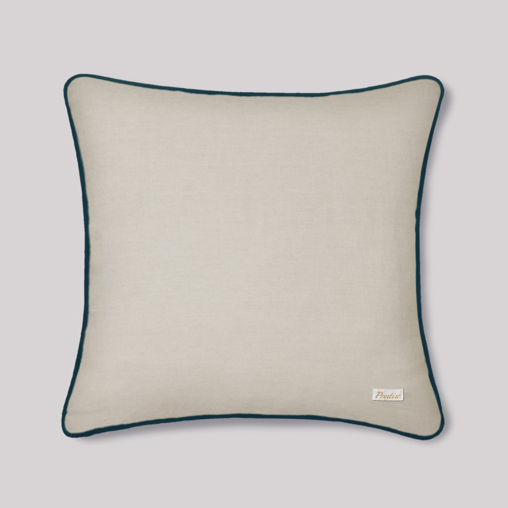 Palmettos & Plumage Embroidery Cushion Cover - Beige