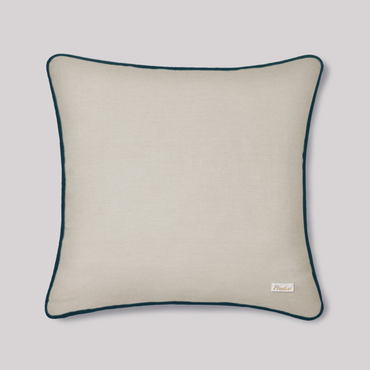 Palmettos & Plumage Embroidery Cushion Cover - Beige