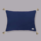 Joy Stitches Embroidery Slim Cushion Cover (Blue) - Preetier