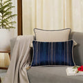Joy Stitches Embroidery Slim Cushion Cover (Blue) - Preetier
