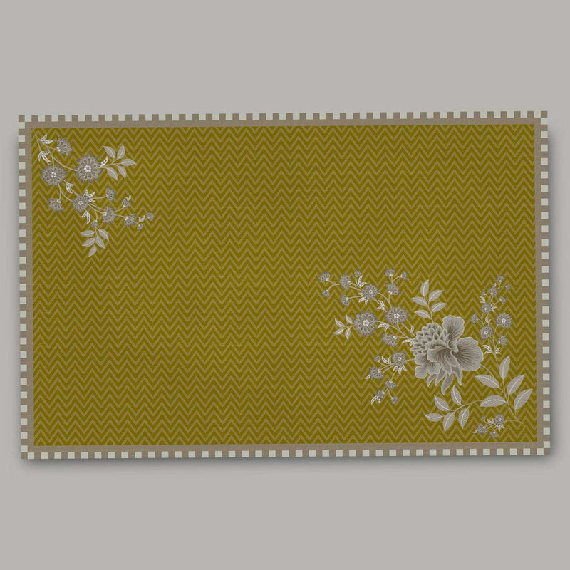 Set of 4 - Chevron Chitra Yellow Placement & Napkins - Preetier