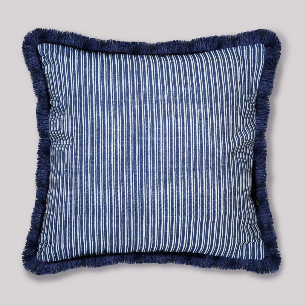 Coastal Stripes Cushion Cover with Fringe - Preetier
