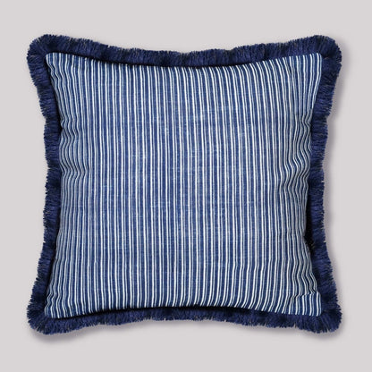 Coastal Stripes Cushion Cover with Fringe - Preetier