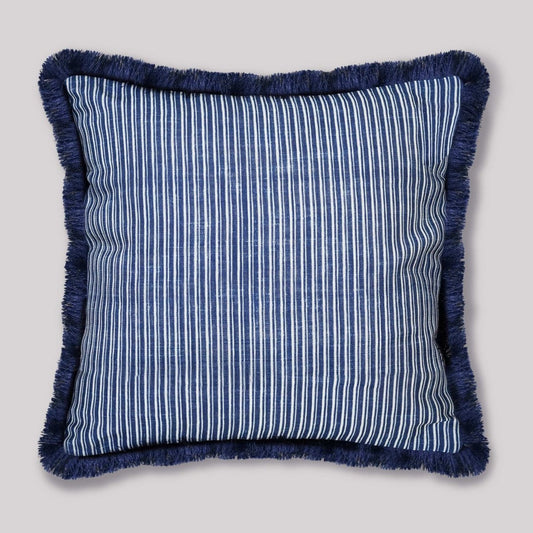Coastal Stripes Cushion Cover with Fringe - Preetier