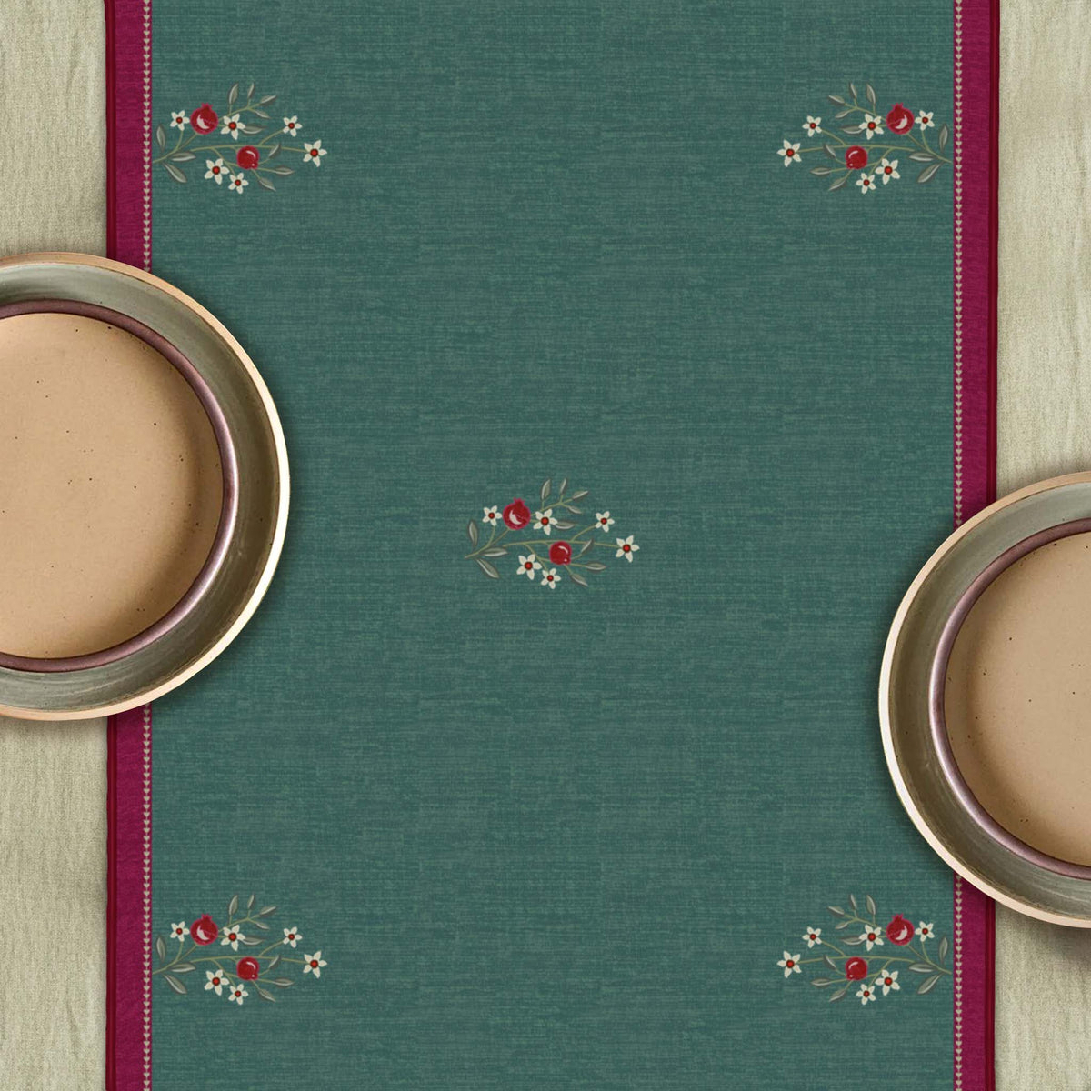 Whispering Grove Table Runner - Aqua