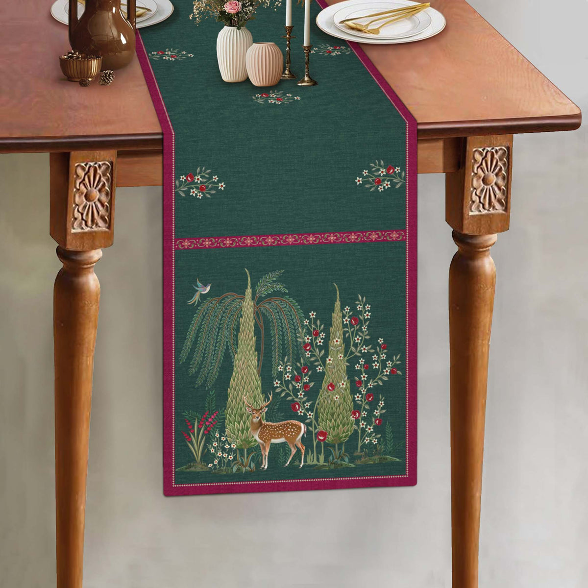 Whispering Grove Table Runner - Green