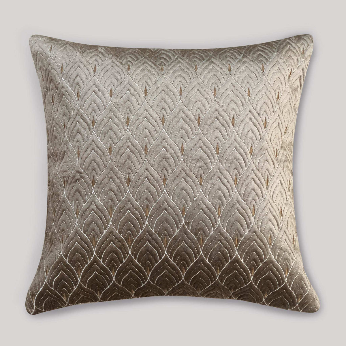 Mayur Jaal Embroidered Cushion Covers - Beige