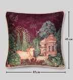 Preetier Pichwai Cushion Cover – Ruby Devotion