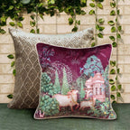 Preetier Pichwai Cushion Cover – Ruby Devotion - Preetier
