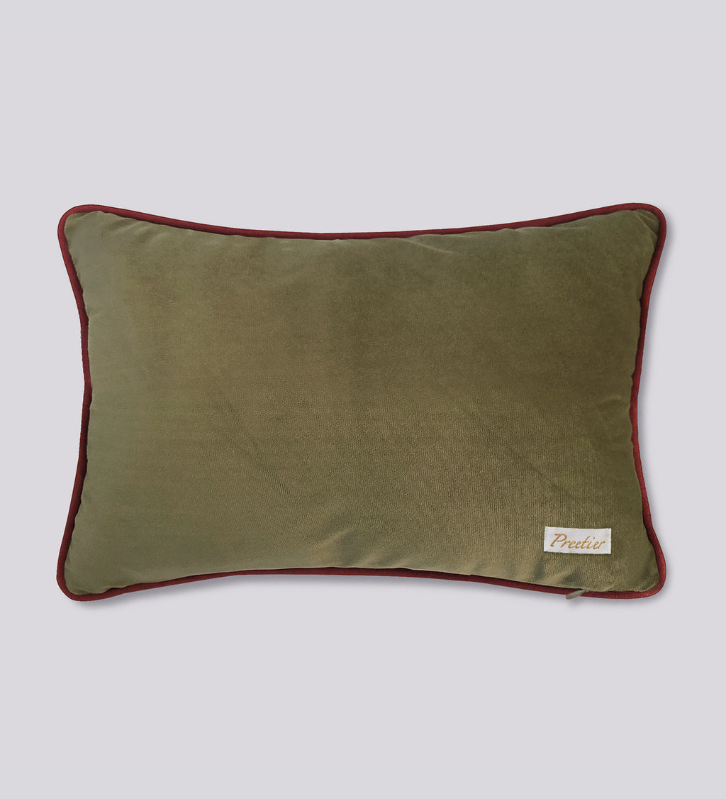 Preetier Pichwai Slim Cushion Cover – Green Pillow Sham