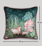 Preetier Pichwai Cushion Cover – Green Devotion