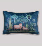 Preetier Pichwai Slim Cushion Cover – Blue Pillow Sham