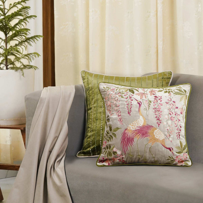Pushp Vihang Embroidery Cushion Cover - Preetier