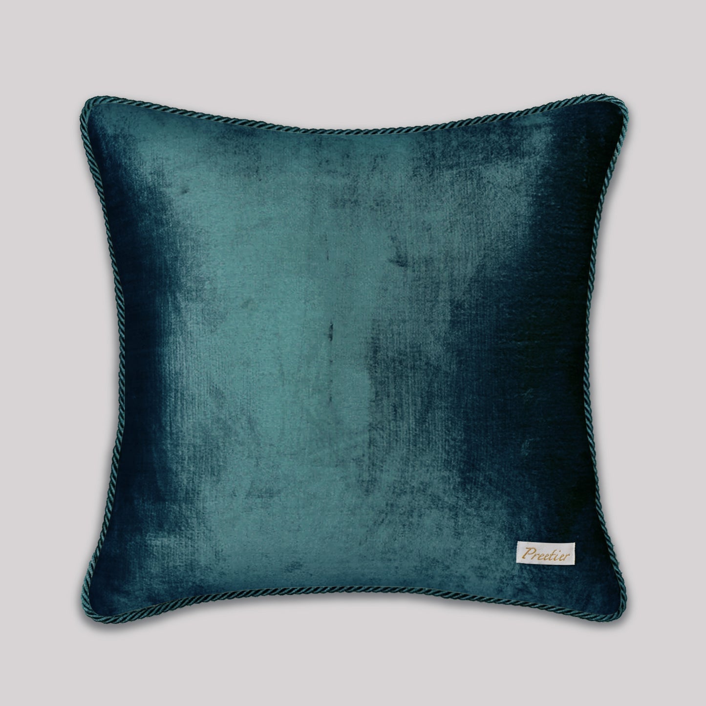 Symphony of Songbird Embroidery Cushion Cover - Teal Blue