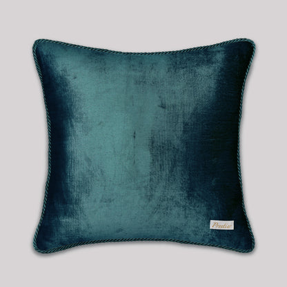 Symphony of Songbird Embroidery Cushion Cover - Teal Blue
