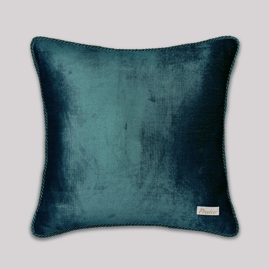 Symphony of Songbird Embroidery Cushion Cover - Teal Blue