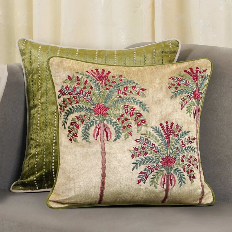 Udaya Palm Embroidery Cushion Cover - Preetier