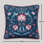 Blue Buta Print Cotton Cushion Cover – Decorative Throw Pillow for Sofa, Bed, Boho & Modern Home Décor