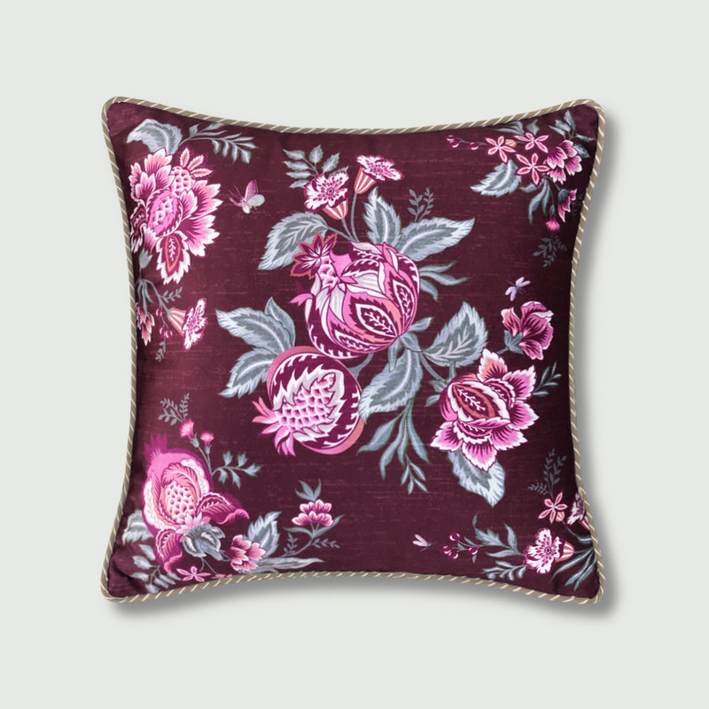 Pomegranate Botanical Cushion Cover -  Ruby