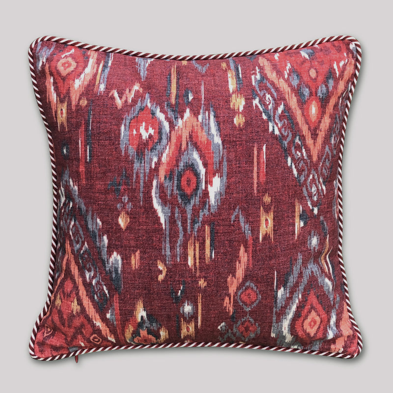 rust Ikat decorative throw pillow 16x16