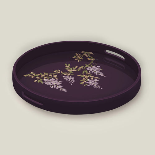 Large Round Wooden Serving Tray – Perfect for Breakfast in Bed and Table Styling by preetier