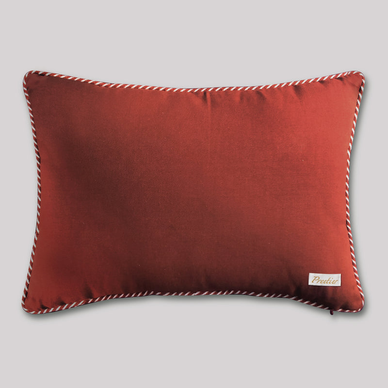 Red cushion cover with hidden zipper, 12×18 pillow sham by Preetier.